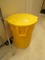 YELLOW TRASH CAN W/LID