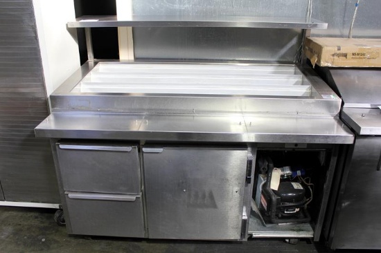 KAIRAK 1-DOOR 2-DRAWER SELF CONTAINED REFRIGERATED PREP TABLE - MISSING A BOTTOM COVER PLATE