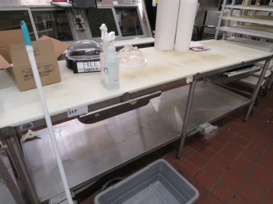 8FT POLYTOP TABLE - 30IN DEEP