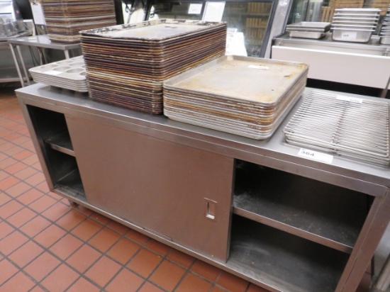 6FT S/STEEL CABINET WITH SLIDING DOORS 30IN DEEP