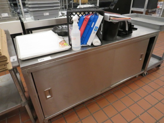 6FT S/STEEL CABINET WITH SLIDING DOORS 30IN DEEP