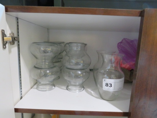 GLASS FLOWER VASES - ONE LOT