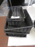 MISC BLACK WICKER BASKETS - ONE LOT