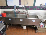 124-INCH 3-COMPARTMENT SINK WITH DRAIN BOARDS
