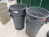 GRAY 32-GALLON TRASH CANS