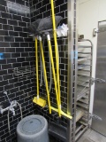 YELLOW BROOMS WITH RACK