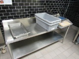 6FT STAINLESS STEEL TABLE - 24IN DEEP