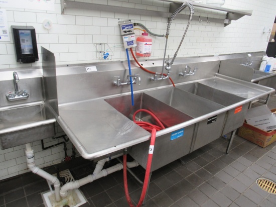 103-INCH 3-COMPARTMENT SINK W/HAND SINK