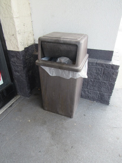 BROWN OUTDOOR TRASH CANS