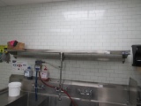 8FT S/STEEL WALL SHELF WITH POT RACK