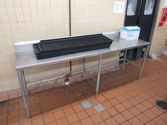 8FT STAINLESS STEEL TABLE - 24IN DEEP