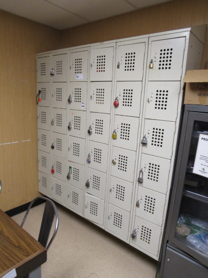 36 WALL-MOUNT LOCKERS - ONE LOT