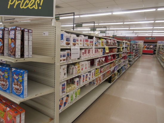 LOZIER GONDOLA SHELVING 72IN TALL 17/19, 19/22 - 68FT W/4FT END CAPS - SOLD BY THE FOOT