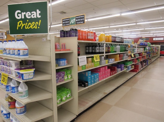 LOZIER GONDOLA SHELVING 72IN TALL 19/22 - 64FT W/4FT END CAP - SOLD BY THE FOOT