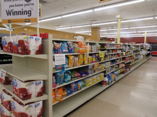 LOZIER GONDOLA SHELVING 72IN TALL 22/25, 25/28 - 60FT W/4FT END CAP - SOLD BY THE FOOT