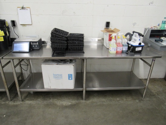 8FT STAINLESS STEEL TABLE - 30IN DEEP