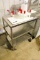 30IN X 20IN STAINLESS STEEL 3-SHELF TABLE ON CASTERS