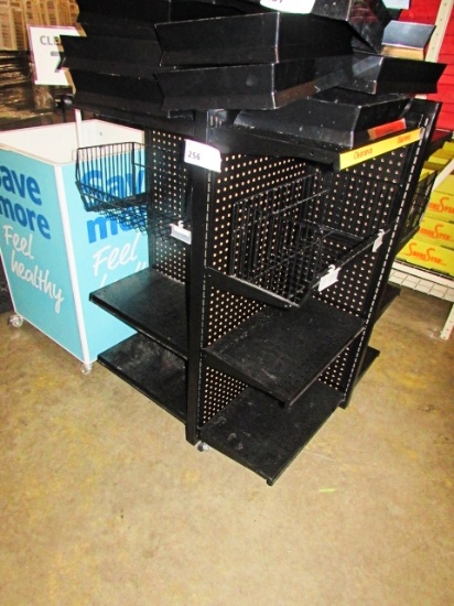 4 WAY SHELVING DISPLAY ON CASTERS