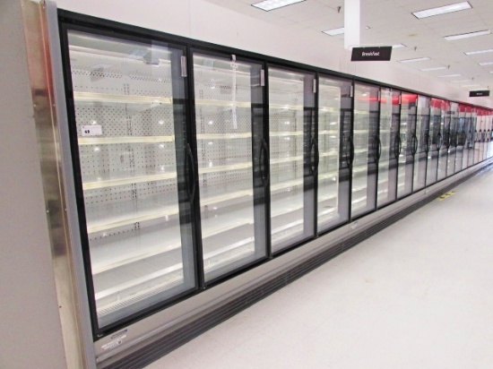 2015 HILL PHOENIX ONRIZPV5 BACK-TO-BACK FREEZER DOOR CASES (5,5,5,5,5,4,4) - SOLD BY THE DOOR – REMO