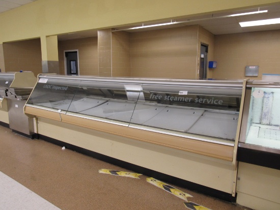 12FT BARKER SSGC12 GRAVITY-COIL SERVICE FISH CASE - REMOTE COOLED NO COMPRESSOR