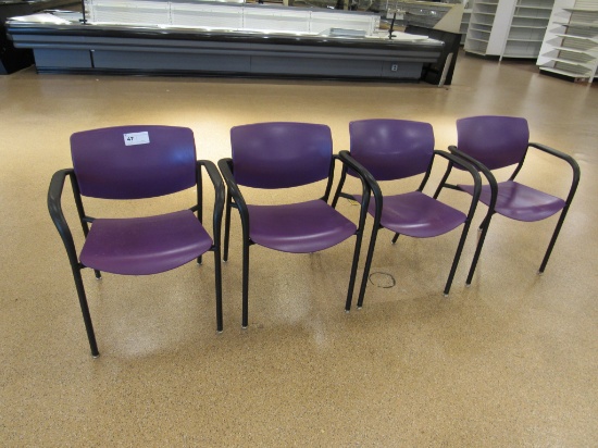 PURPLE STACKING CHAIRS