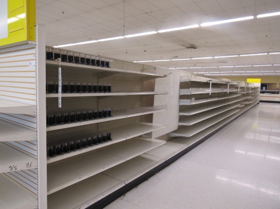STREETER GONDOLA SHELVING 84IN TALL 20/20, 22/22 - 73FT W/4FT END CAPS - SOLD BY THE FOOT