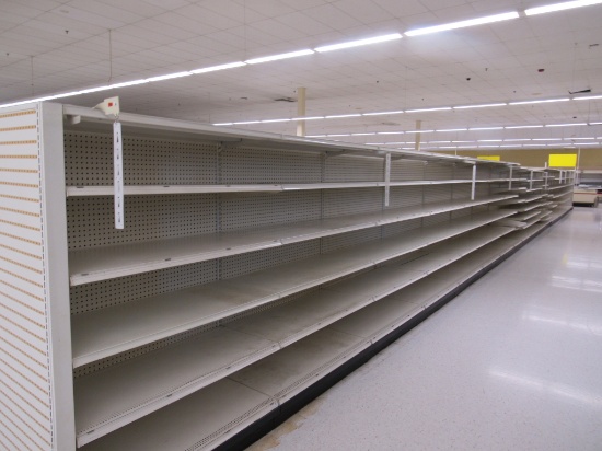 STREETER GONDOLA SHELVING 72IN TALL 20/20 - 73FT W/4FT END CAP - SOLD BY THE FOOT