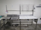 8FT S/STEEL WORK TABLE WITH CUTTING BOARDS