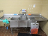 88-INCH 3-COMPARTMENT SINK