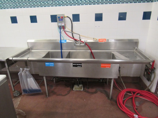 94-INCH 3-COMPARTMENT SINK