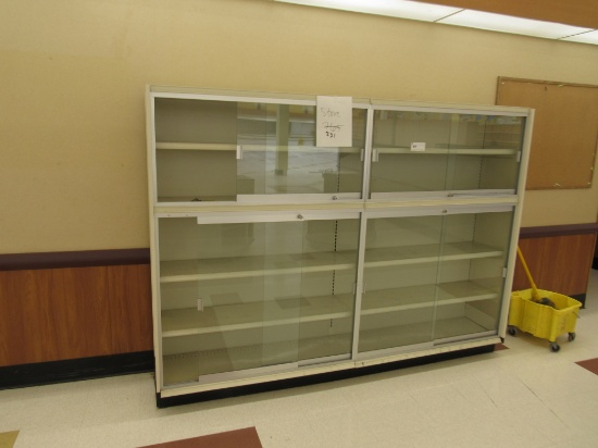 8FT GLASS SLIDE-DOOR SHELVING
