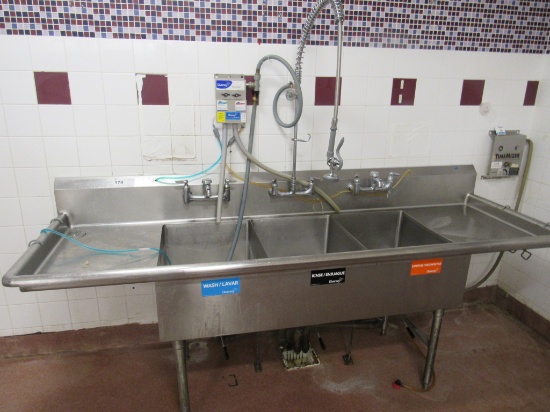 94-INCH 3-COMPARTMENT SINK
