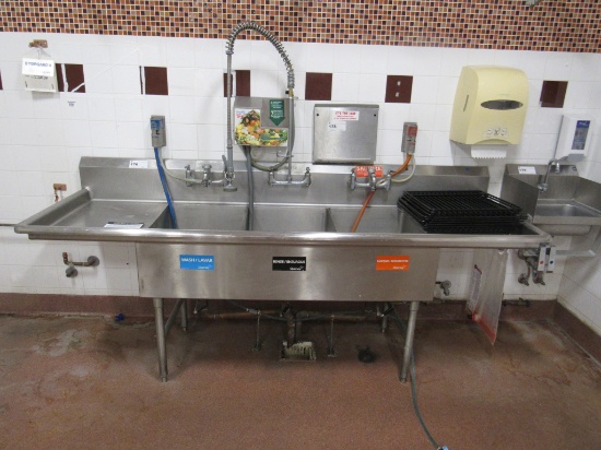 94-INCH 3-COMPARTMENT SINK