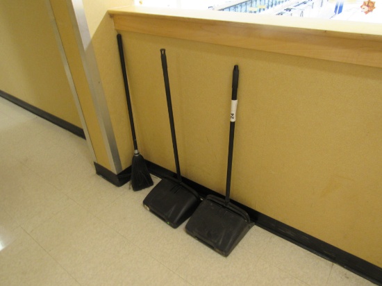 BROOM, DUSTPANS - ONE LOT