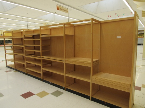 18FT WOODEN WINE SHELVING