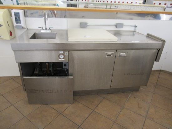 6FT S/STEEL REMOTE WORKTOP WITH SINK
