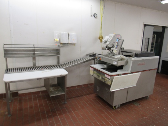 HOBART UWS AUTOMATIC MEAT WRAPPER WITH LABELING TABLE