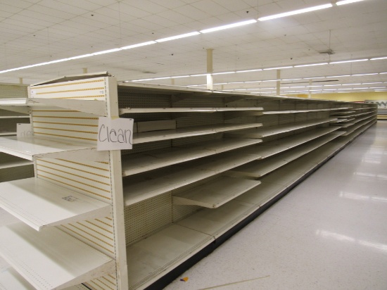 STREETER GONDOLA SHELVING 72IN TALL 20/20, 24/24 - 101FT W/4FT END CAPS - SOLD BY THE FOOT