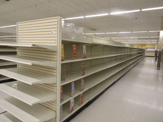 STREETER GONDOLA SHELVING 84IN TALL 20/20, 24/24 - 87FT W/4FT END CAPS - SOLD BY THE FOOT