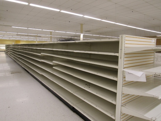 STREETER GONDOLA SHELVING 72IN TALL 20/20 - 87FT W/4FT END CAPS - SOLD BY THE FOOT