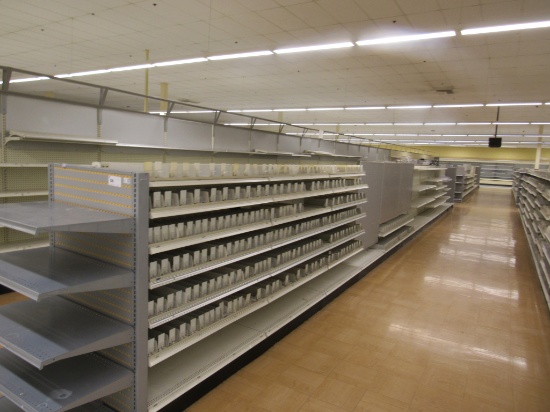 STREETER GONDOLA SHELVING 60IN TALL 16/16, 12/12 - 92FT W/4-3FT END CAPS - SOLD BY THE FOOT