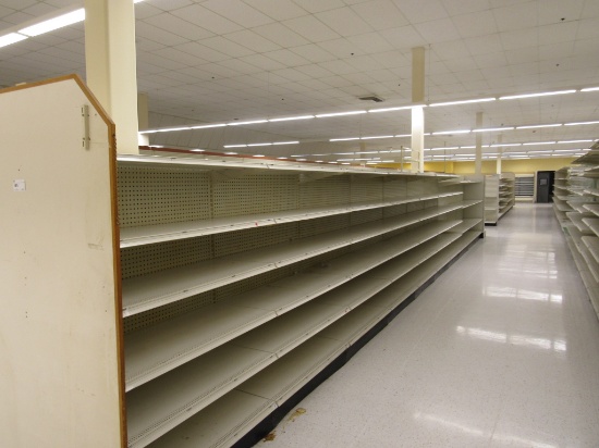 STREETER GONDOLA SHELVING 72IN TALL 20/20 , 22/22 - 76FT W/4FT END CAPS - SOLD BY THE FOOT