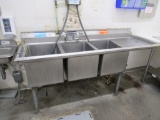 74-INCH 3-COMPARTMENT SINK