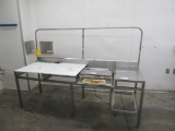 8FT S/STEEL WORK TABLE WITH CUTTING BOARDS