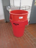 RED TRASH CANS