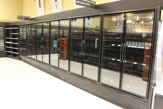 2014 HILL PHOENIX ORB-12 MULTIDEC BEVERAGE CASES W/ DOORS (2-12FT) - REMOTE COOLED NO COMPRESSOR