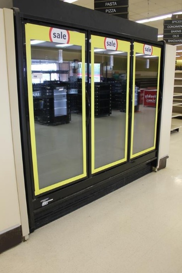 2014 HILL PHOENIX ONRZ GLASS DOOR FREEZER CASE (1-3DR) - SOLD BY THE DOOR -REMOTE COOLED NO  COMPRES