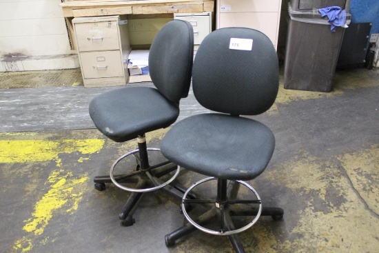 PADDED STOOLS ON CASTERS
