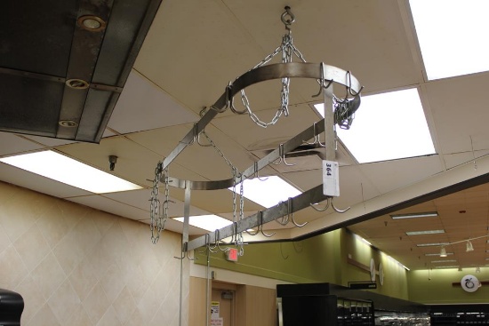 ISLAND STAINLESS STEEL HANGING POT RACK 5FT