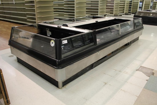 2014 HILL PHOENIX OWIZ ISLAND FROZEN FOOD W/ END CAP BUNKER CASES - REMOTE COOLED NO COMPRESSOR